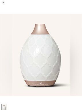 Young Living White and Rose Gold Ceramic Vase-Style Diffuser